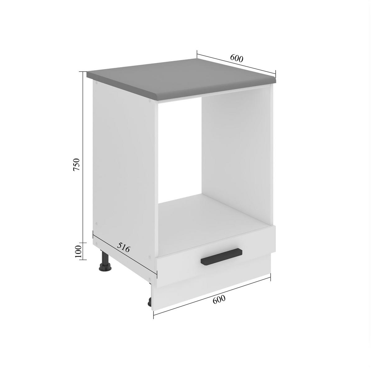 KÜCHENUNTERSCHRANK 60 cm SDP, mit Arbeitsplatte, ohne Tür mit Schubladen, Weiß matt - Weiß, Holz (60/85/51.6cm) - B BELINI GROUP