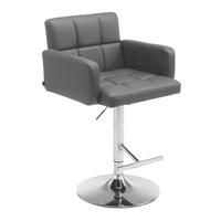 BARHOCKER Los Angeles 60x56x93 cm grau - Grau, Leder (60/93/56cm) - furnicato