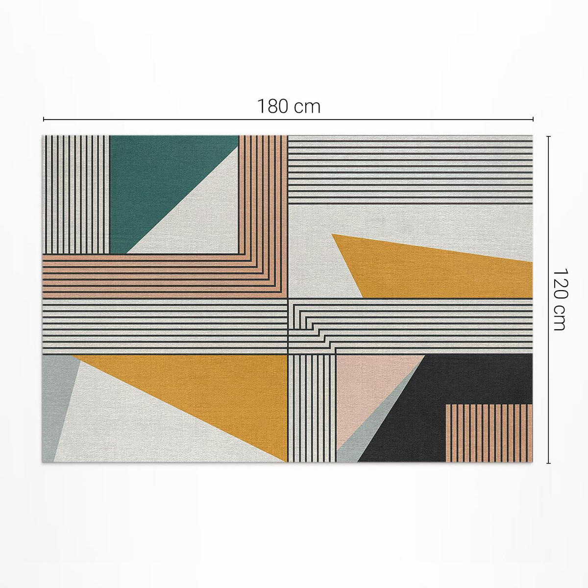 TEPPICH 120x180 cm Lineare Abstraktion Bauhaus - Anthrazit, Kunststoff (120/180cm) - Wallfluent