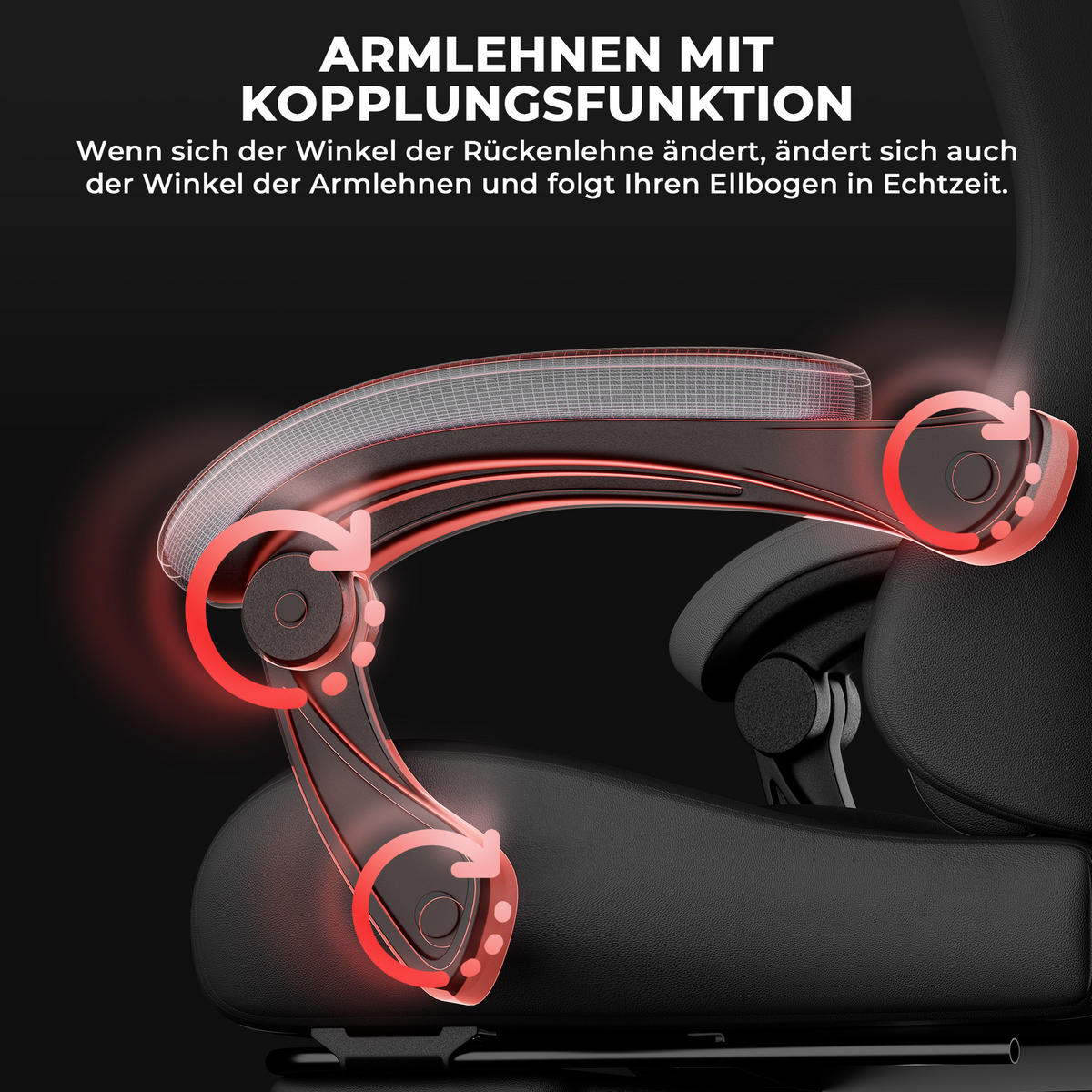 GAMINGSTUHL Bürostuhl Lendenkissen Kopfstütze höhenverstellbar Schwarzgrau - Schwarz, Kunststoff (63/120.5/58.5cm)