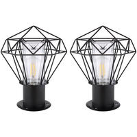 WEGELEUCHTE HORACE Gitterschirm Schwarz 2er Set - Schwarz, Metall (22.5/25.5/31.5cm) - Globo Lighting