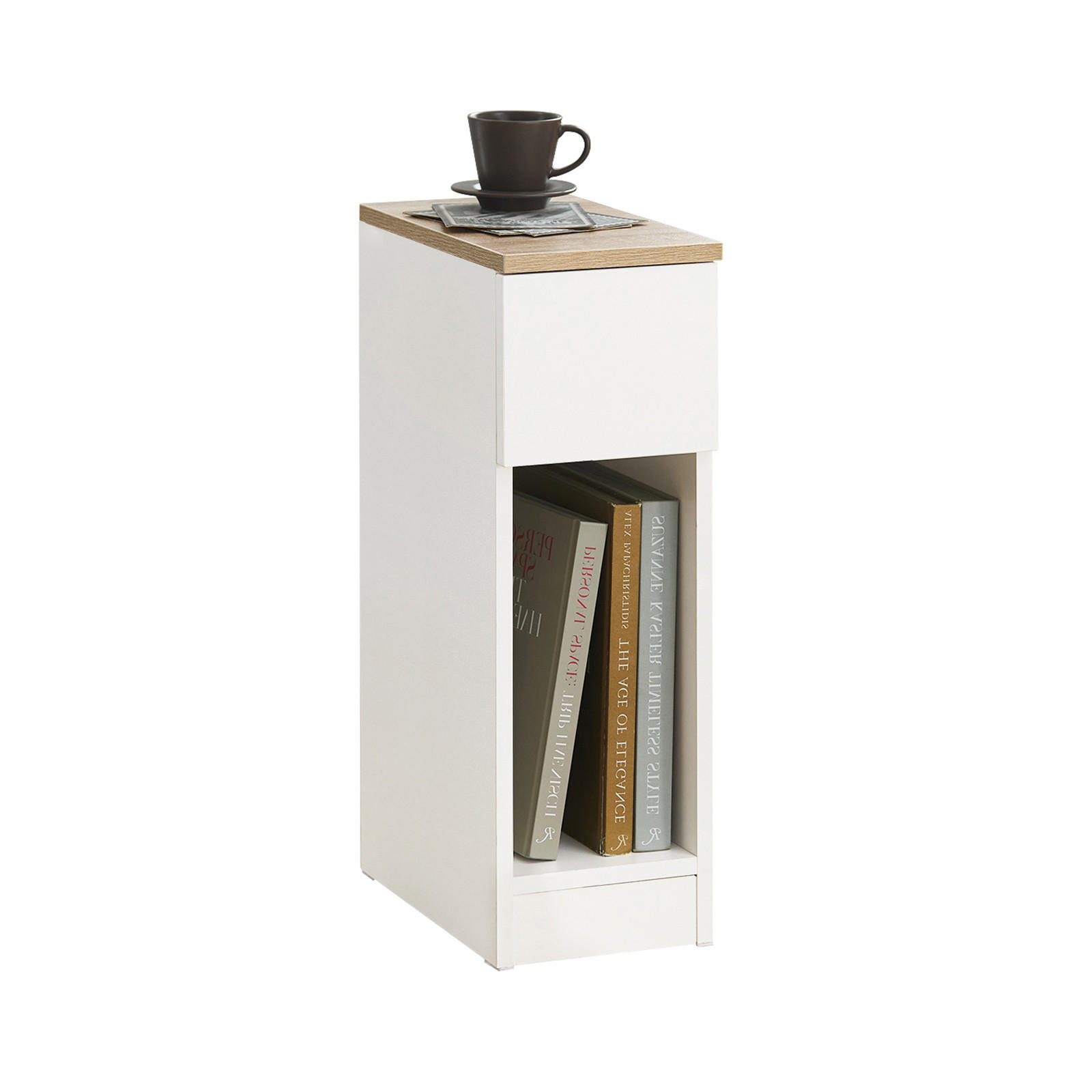 SoBuy NOČNÍ STOLEK s jedním zásuvkou Bílá 35x20x60cm Minimalistický