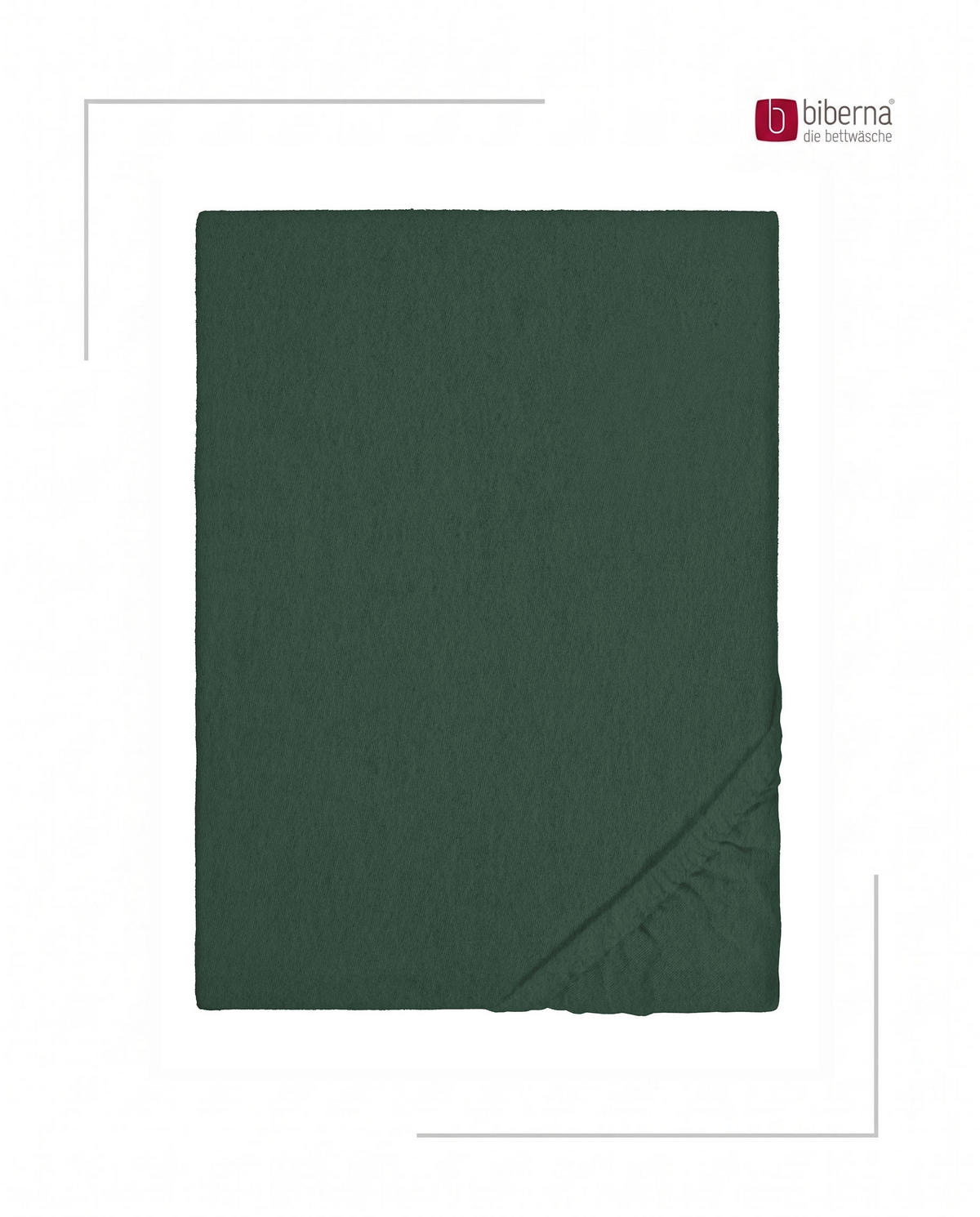 SPANNBETTTUCH Premium Biber Melange UNI dunkelgrün, 90x190 cm - 100x200 cm - Dunkelgrün, Textil (100/200cm) - biberna
