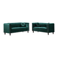 COUCHGARNITUR - 5 Personen - samt - smaragdgrün Turner - Grün, Textil (190/79/77cm) - Vente-Unique