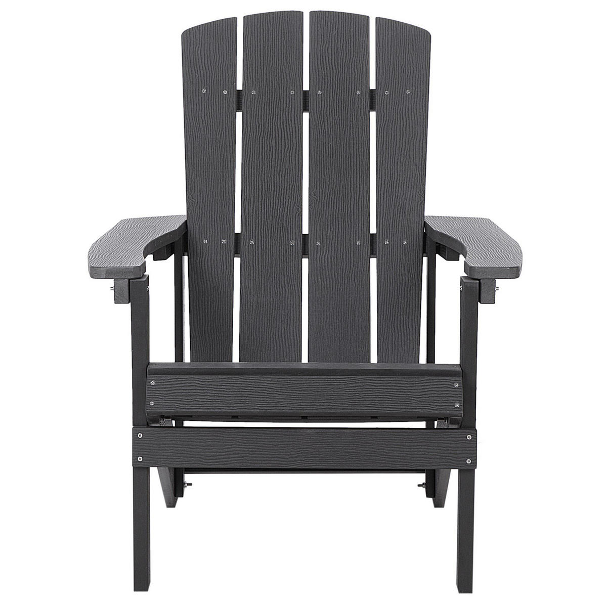 GARTENSTUHL Kunstholz dunkelgrau Adirondack - Dunkelgrau, Kunststoff (75/88/88cm) - Beliani