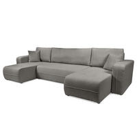 WOHNLANDSCHAFT - Dunkelgrau/Schwarz, Kunststoff/Textil (312/82/145cm) - home24