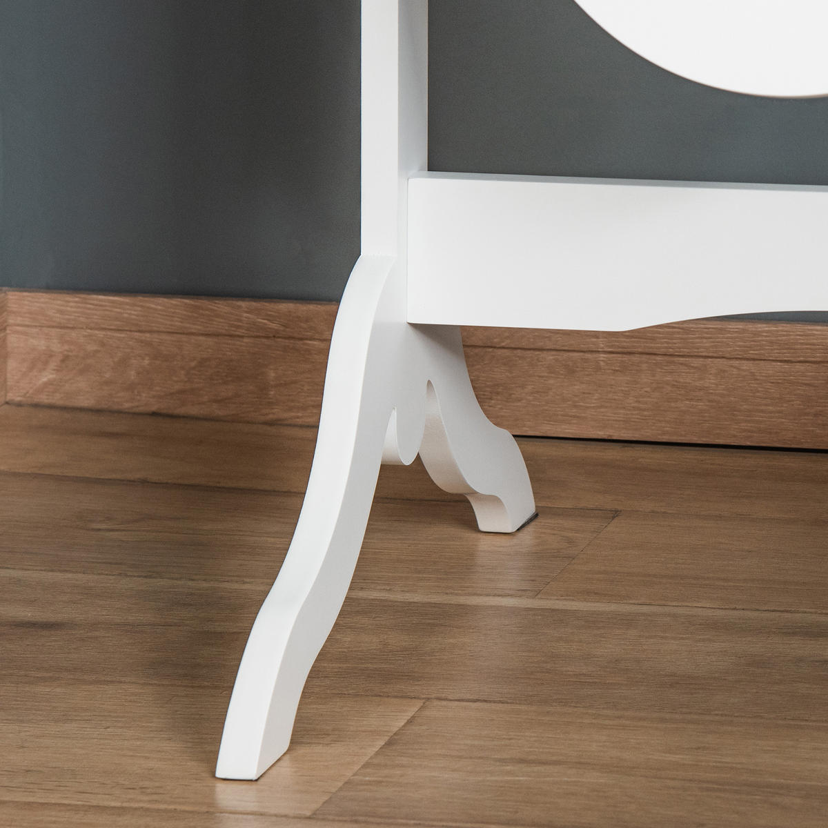 STANDSPIEGEL DE-17908 oval mit verstellbarem Winkel Weiß - Weiß, Holzwerkstoff (48/147/46cm) - ComfortXL