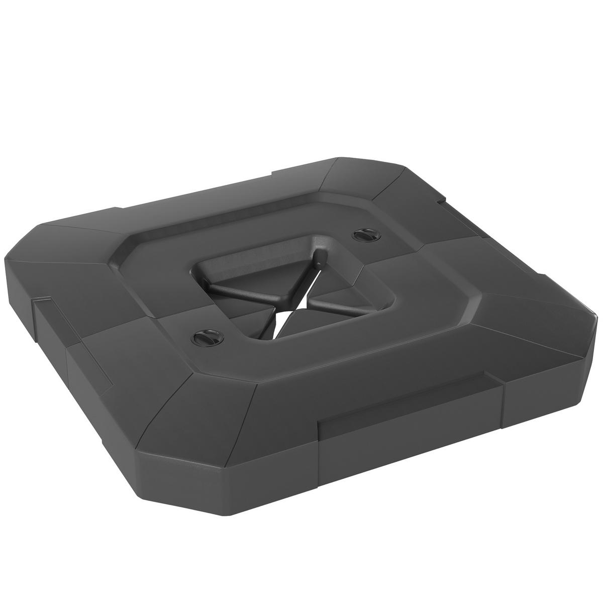 SONNENSCHIRMSTÄNDER Schwarz 2er-Set 101/101/12 cm - Schwarz, Kunststoff (101/101cm) - PANGIVO