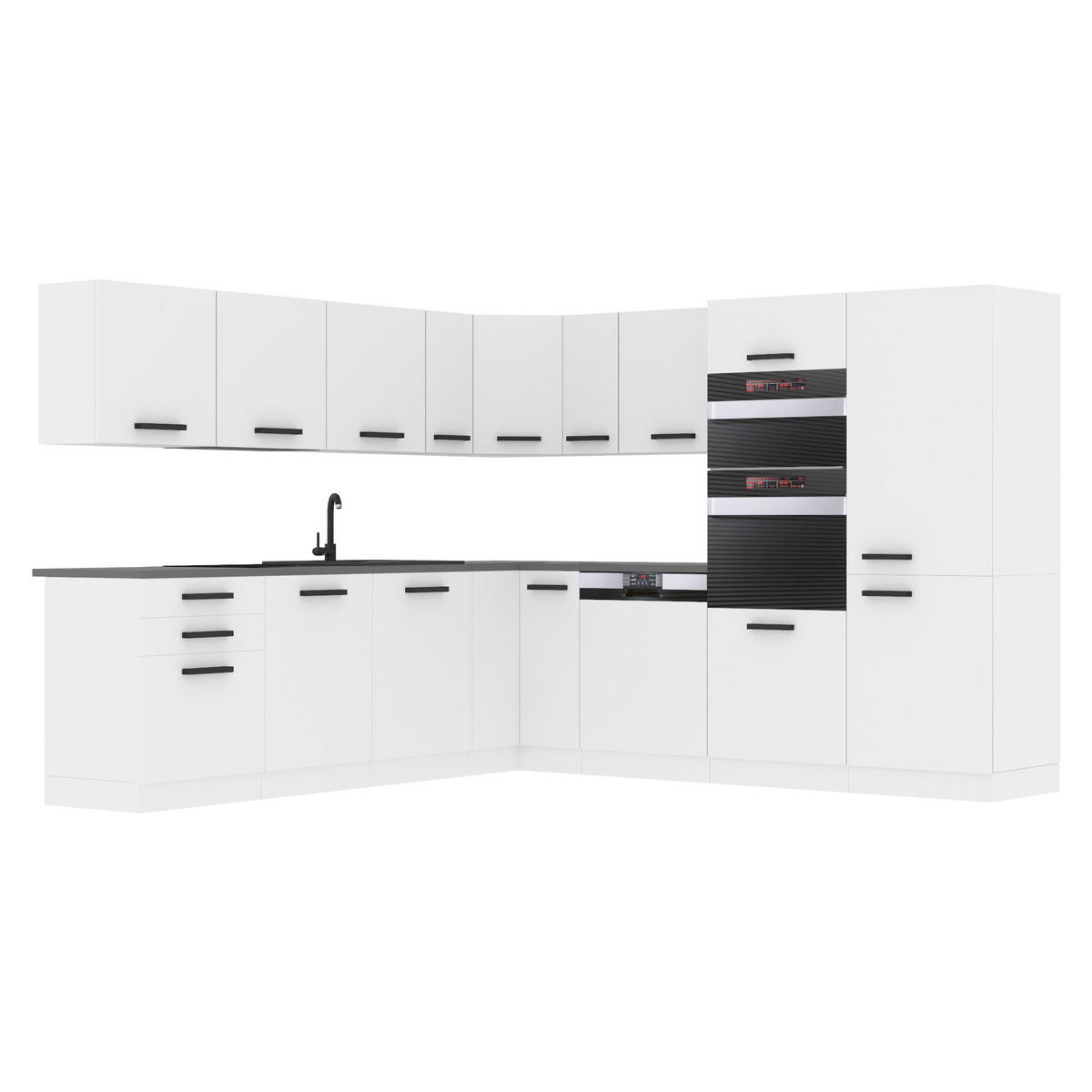 KÜCHE L-Form Jane, , mit Arbeitsplatten, Weiß matt - Weiß, Holz (480/204/60cm) - B BELINI GROUP