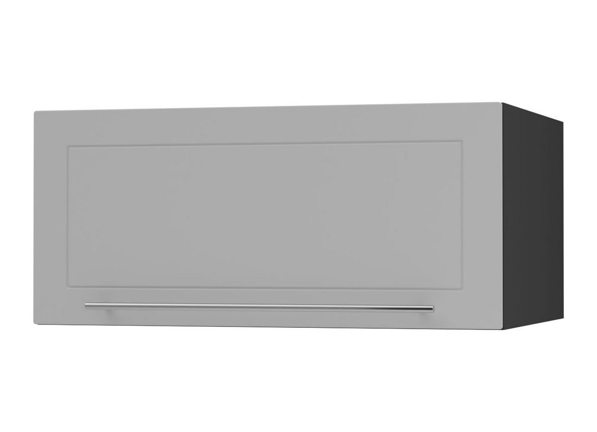 KLAPPHÄNGESCHRANK Kvantum W6B/80 Dust Grey Matt / Schwarz Matt 80 / 59 / 36cm - Schwarz/Grau, Holz/Holzwerkstoff (80/36/59cm) - Feldmann-Wohnen
