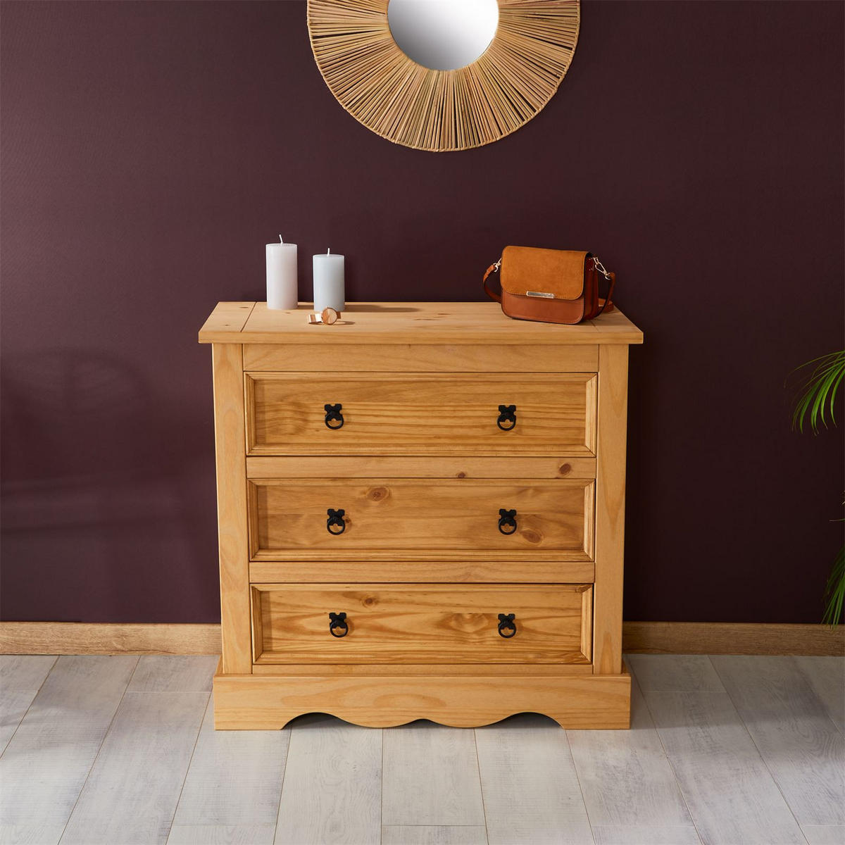 KOMMODE TEQUILA - Braun, Holz (88/86/44cm) - IDIMEX