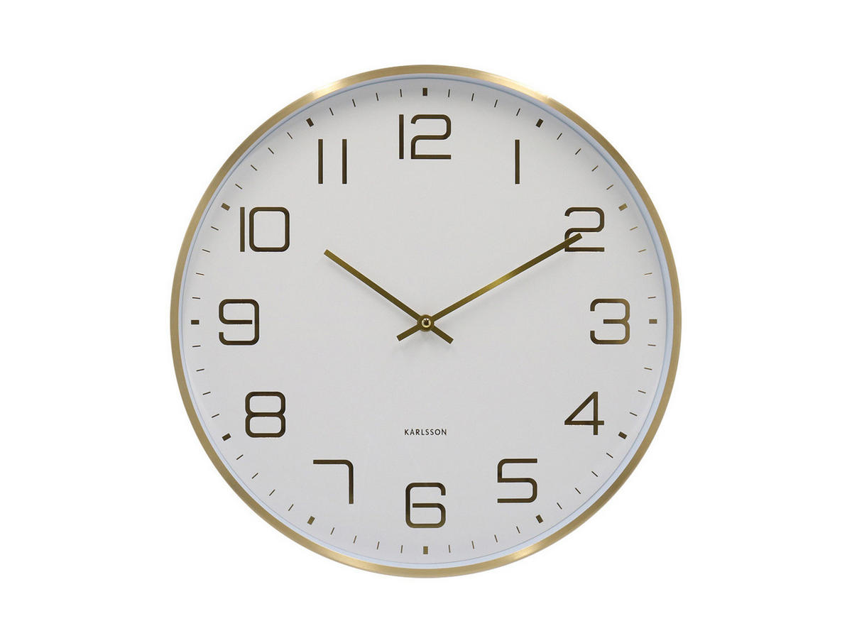 WANDUHR Elegance Glow Ø 40 cm - Weiß, Metall (40/40/4.2cm) - Karlsson