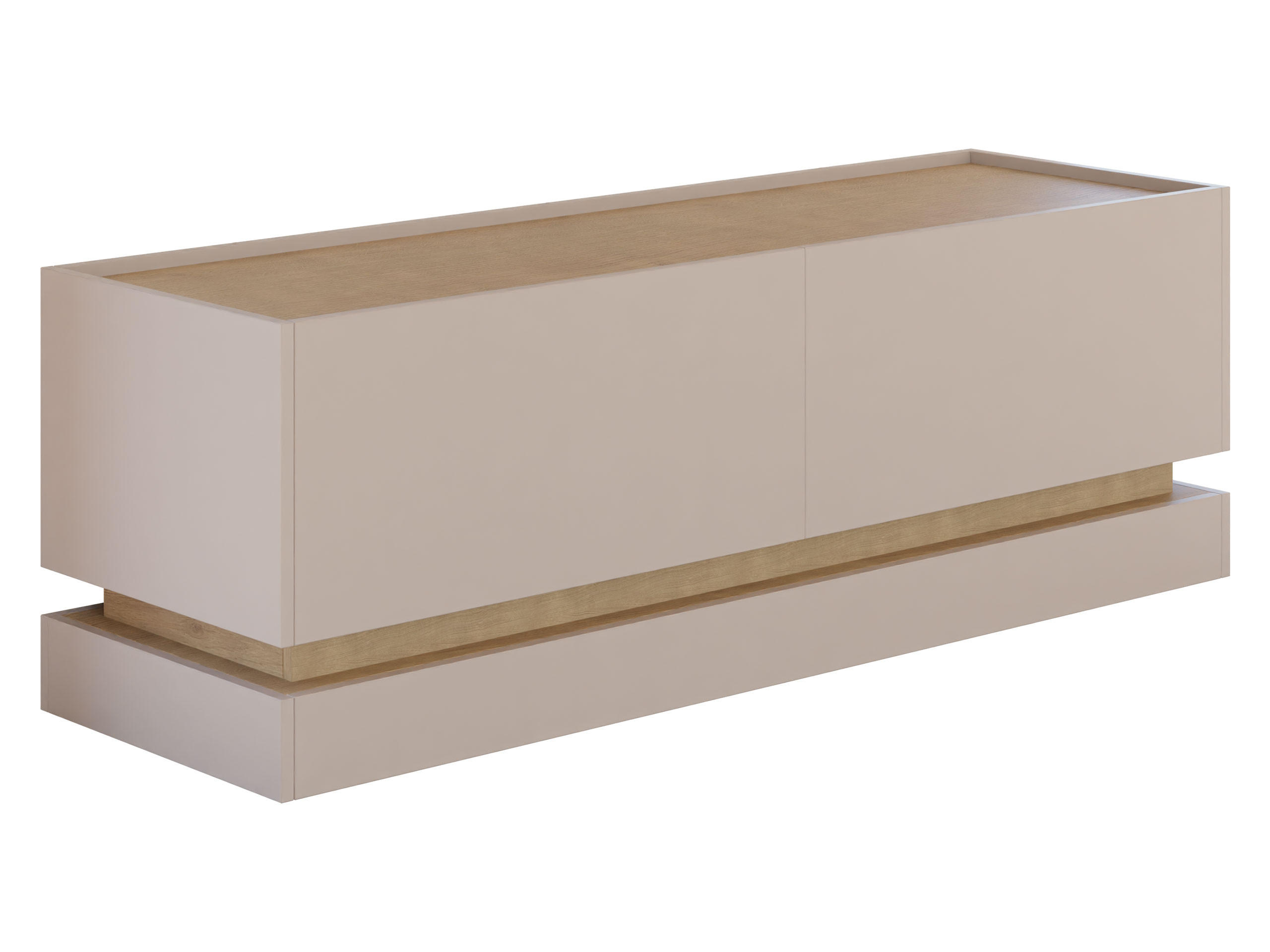 TV-LOWBOARD Zarpant 150 2K - Sandfarben/Eichefarben, Holzwerkstoff (150/47/37cm) - MIRJAN24