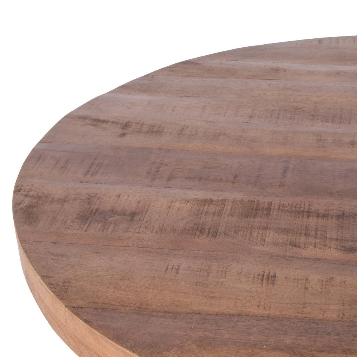 ESSTISCH rund aus Mangoholz 110cm, natürlich - Braun, Metall (110/110/78cm) - Giga Meubel