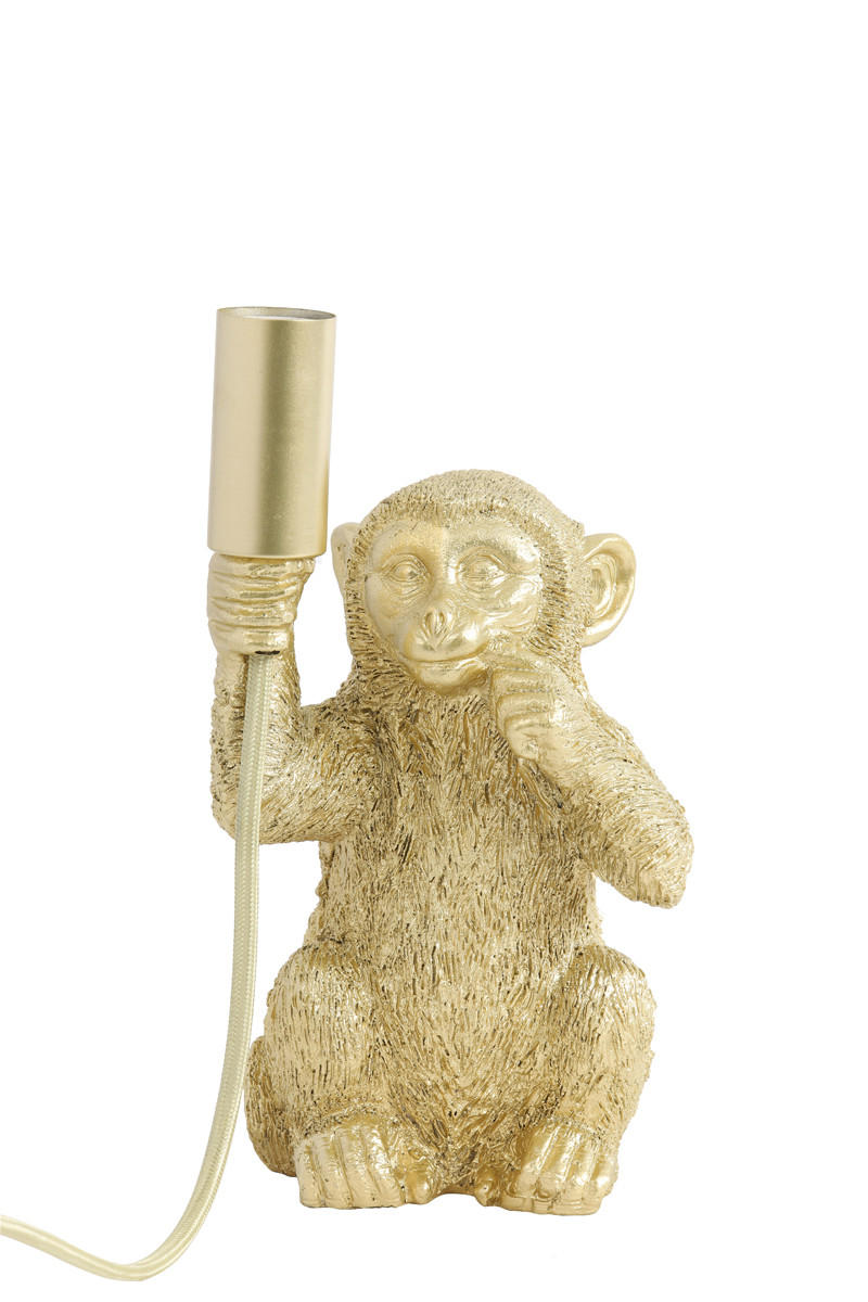 TISCHLAMPE Affe Gold 13/12,5/23,5 cm - Goldfarben, Kunststoff (13/12.5/23.5cm) - Light & Living