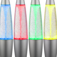 LED DEKOLEUCHTE Lavalampe Silber Kunststoff - Silberfarben, Glas (10/10/35.5cm) - Globo Lighting