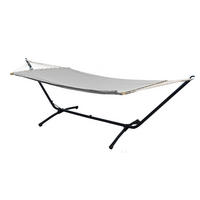 XL HÄNGEMATTE mit Gestell 310/100 cm, Grau/Schwarz - Schwarz, Metall (100/96/310cm) - Amanka