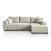 ECKSCHLAFSOFA Diana mt Bettkasten beige rechts - Beige/Schwarz, Textil (255/175cm) - Beautysofa