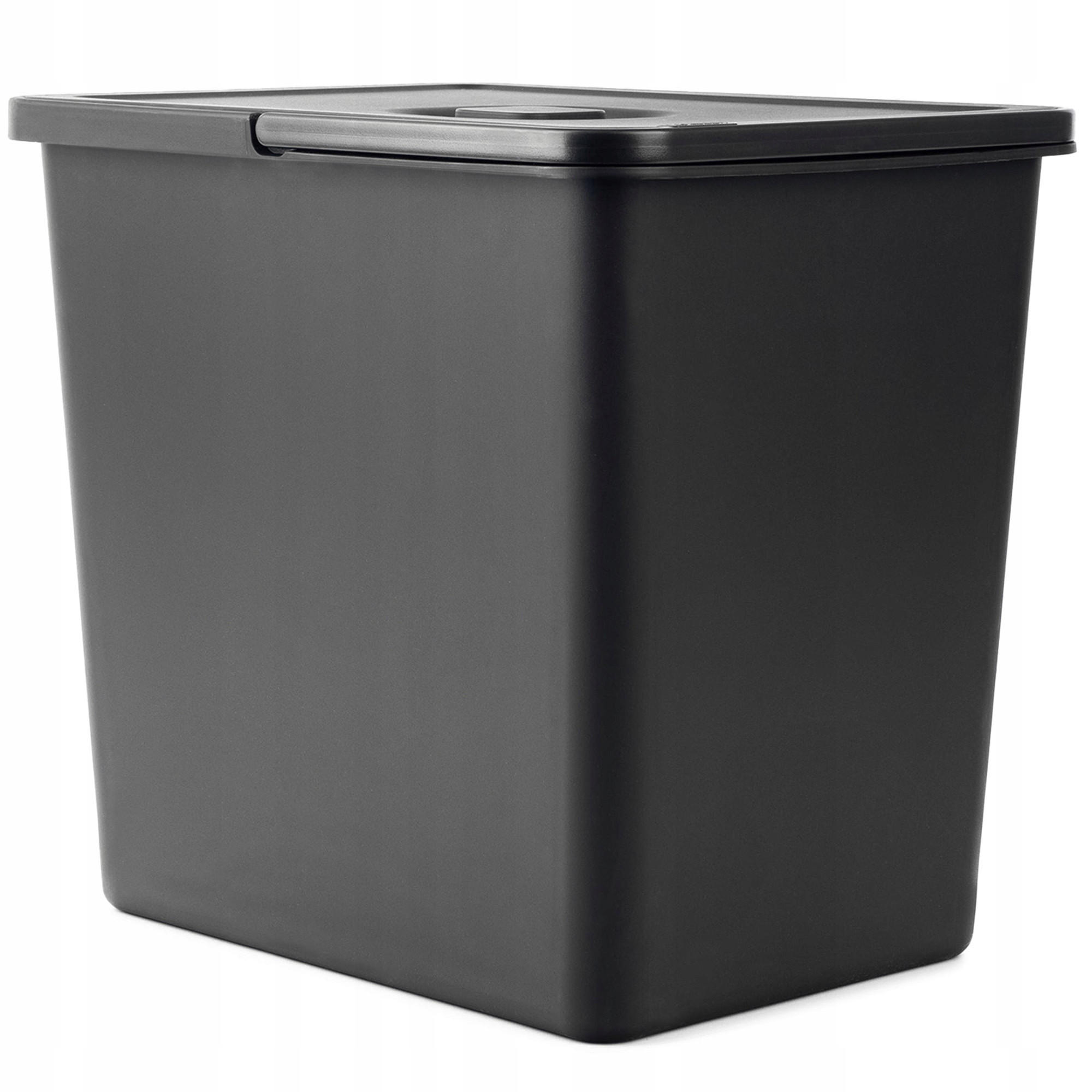 ABFALLBEHÄLTER, 23L, Schwarz - Schwarz, Kunststoff (27/32cm) - KADAX