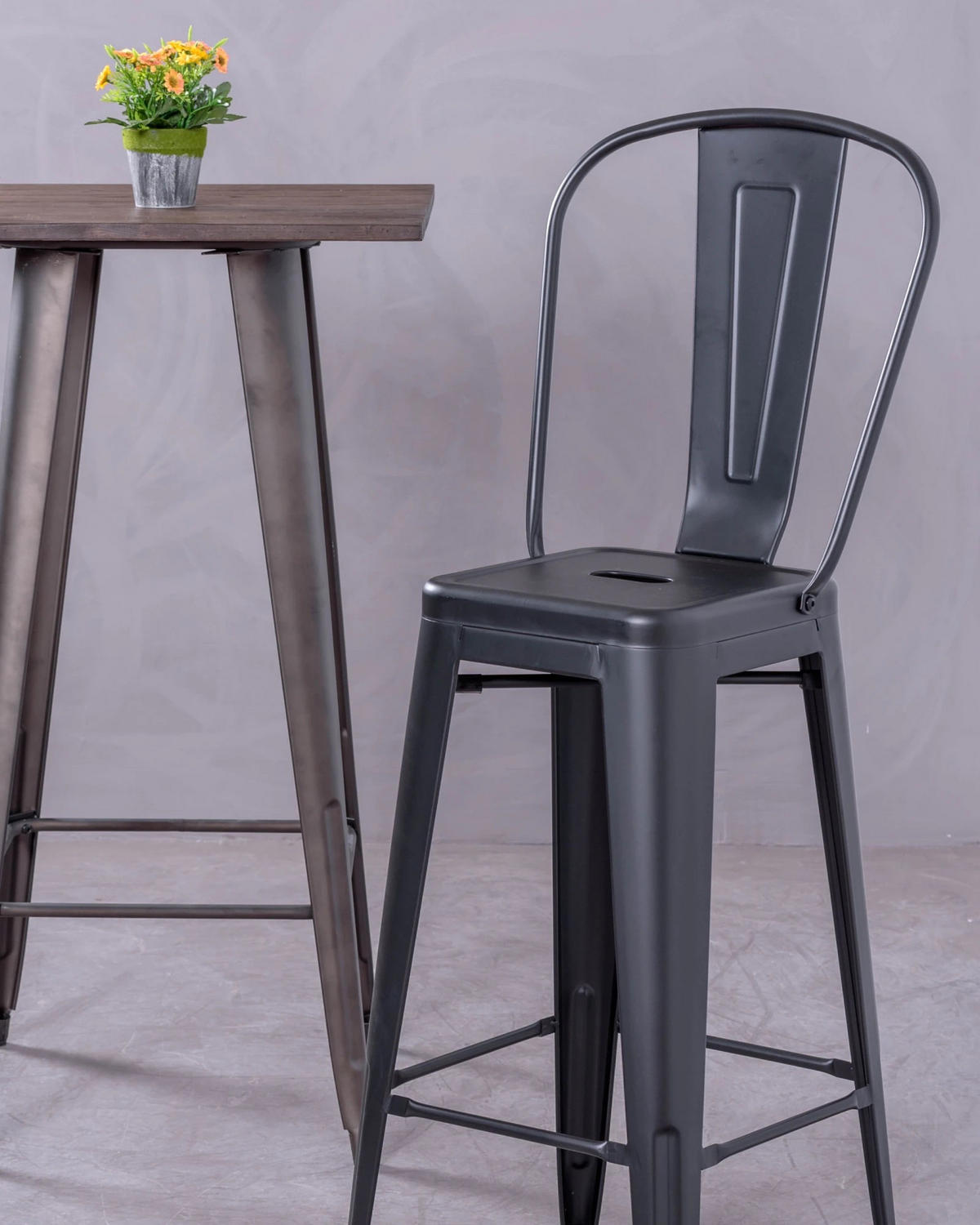 BARHOCKER-SET 4 Stück Metall Schwarz - Schwarz, Metall (43/120/43cm) - Nest Dream