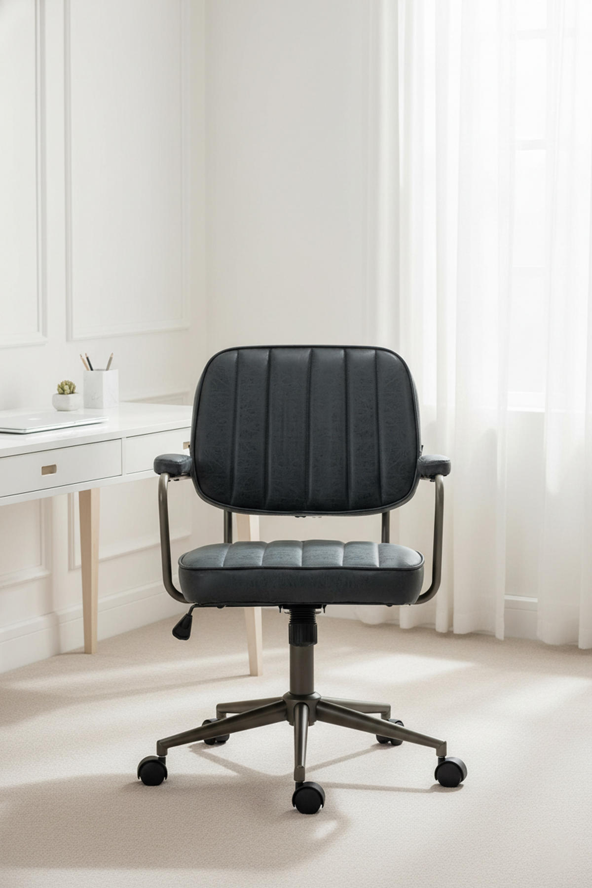 BÜROSTUHL Oxyde antik schwarz - Schwarz, Metall (61/98/63cm) - TPFLiving