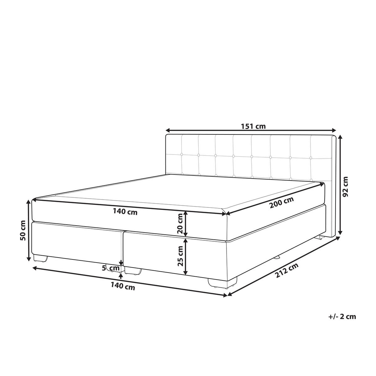BOXSPRINGBETT 140/200cm Schwarz Admiral - Schwarz, Textil (140/200cm) - Beliani