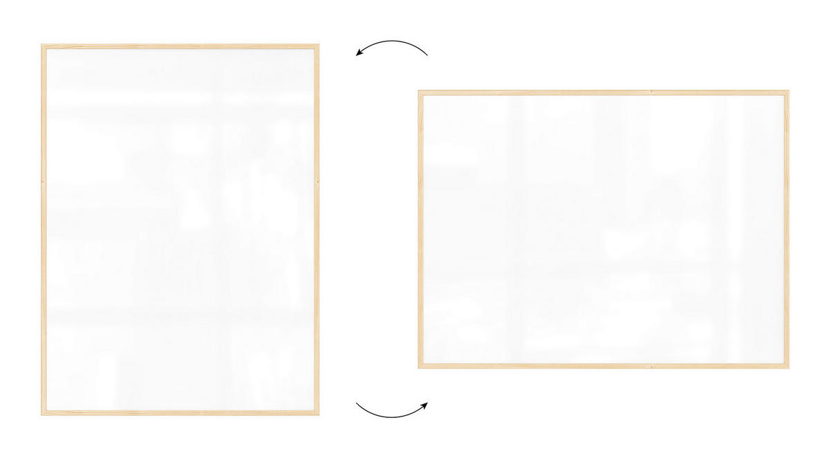 WHITEBOARD Magnetisch mit Naturholzrahmen 120x90cm - Weiß, Metall (120/90/1.5cm) - ALLboards