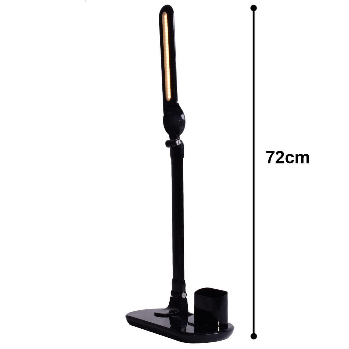 LED TISCHLEUCHTE Schwarz mit verstellbarem Arm - Schwarz, Kunststoff (14/28/72cm)