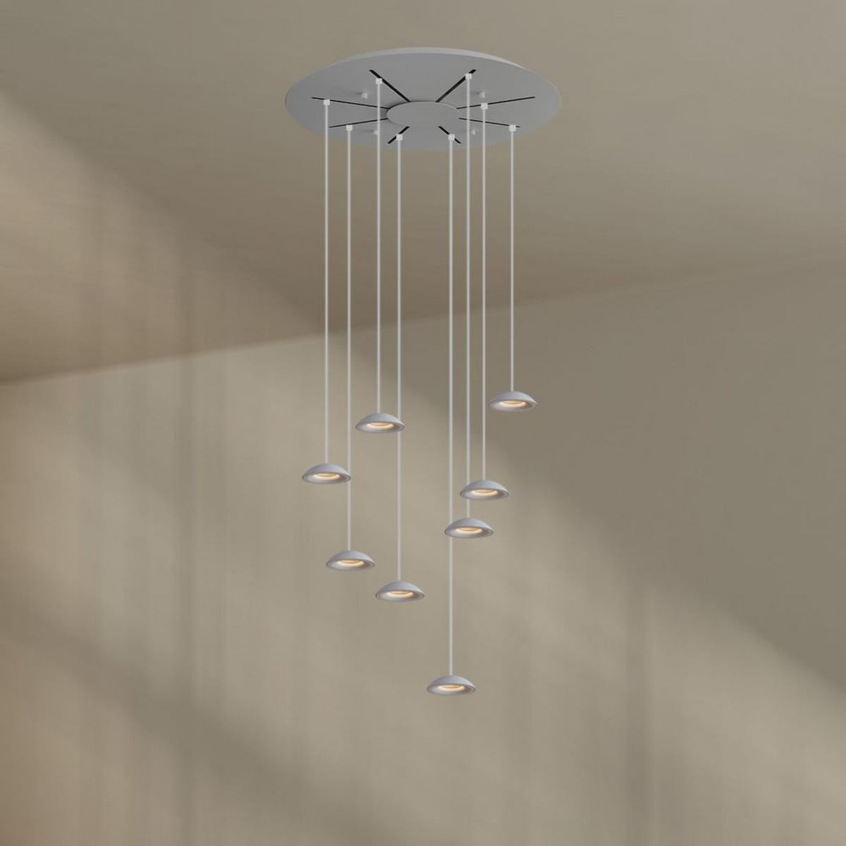 HÄNGELEUCHTE Santa Air 8-flammig Schwarz - Weiß, Metall (11/11/3.2cm) - s.luce