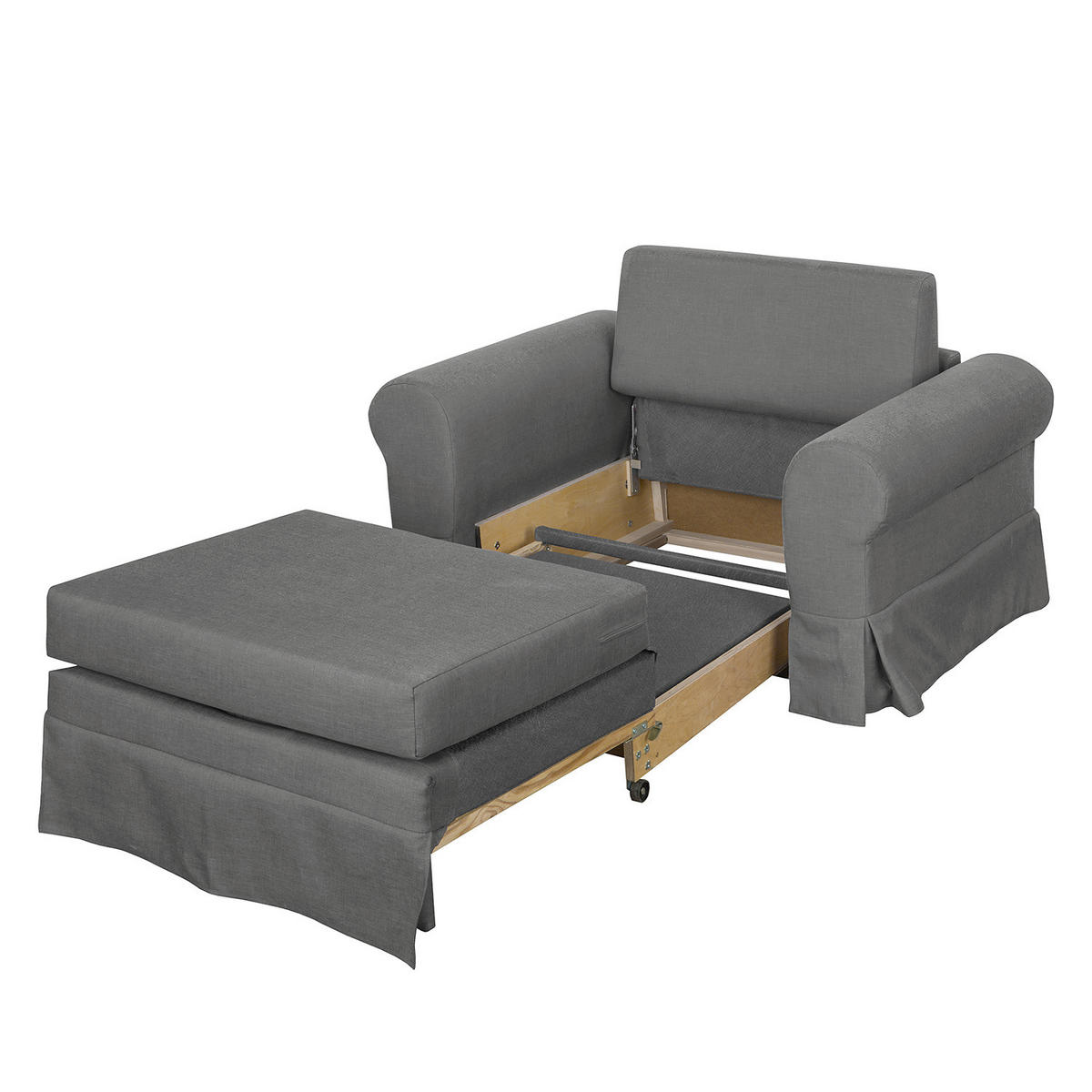 SCHLAFSESSEL mit Husse - Grau, Textil (125/90/90cm) - home24