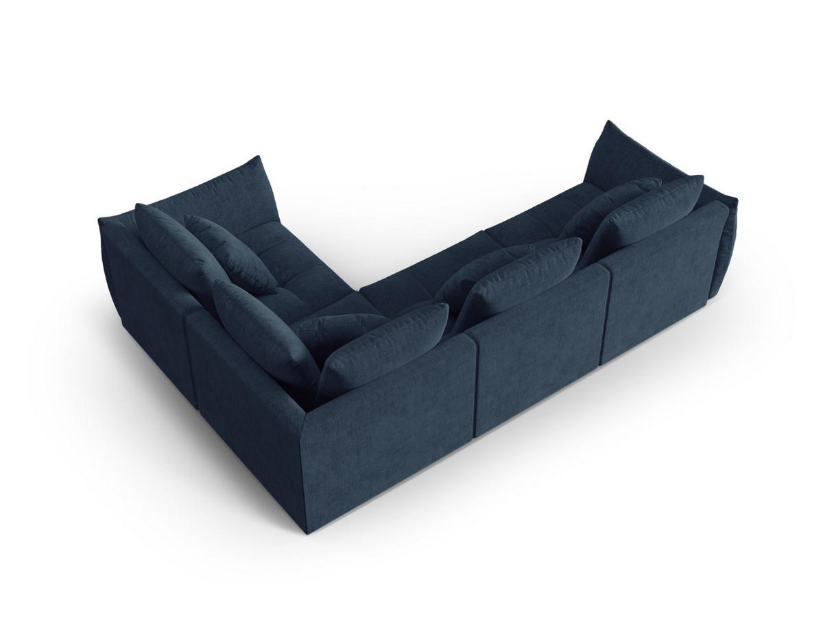 ECKSOFA modular rechts Bloom aus strukturiertem Stoff dunkelblau 3 Sitzplätze - Dunkelblau, Textil (216/316cm) - Micadoni