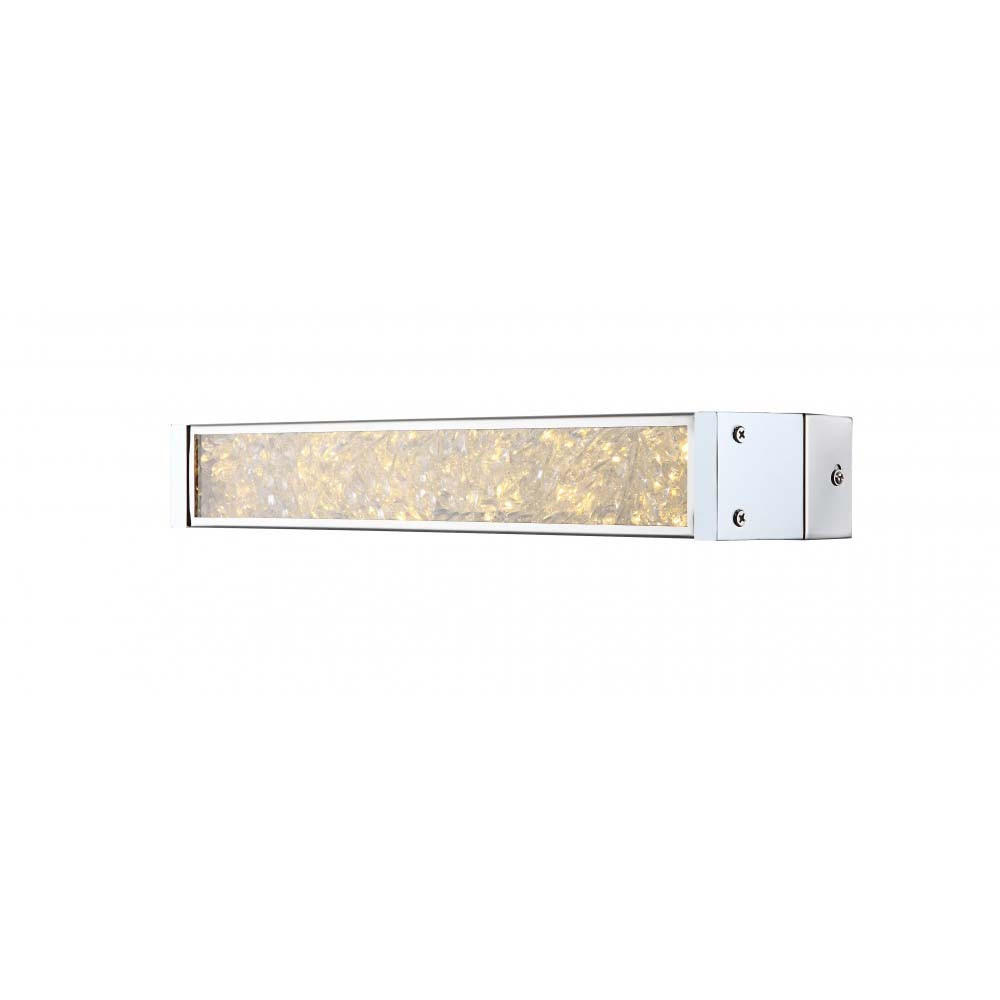 LED WANDLEUCHTE Metall Glas Silber Kristalloptik - Silberfarben, Glas (6/9.5/43cm) - Globo Lighting
