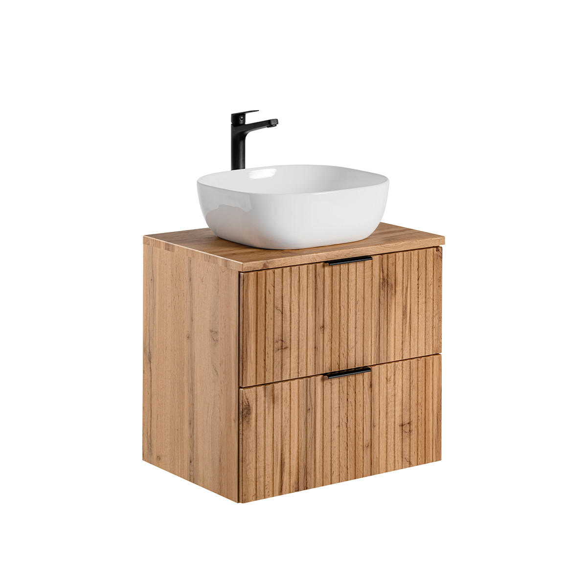 WASCHTISCH 60.6cm Adriel Holz in Eichenoptik - Braun, Holzwerkstoff (60.6/59/46cm) - Petits-meubles