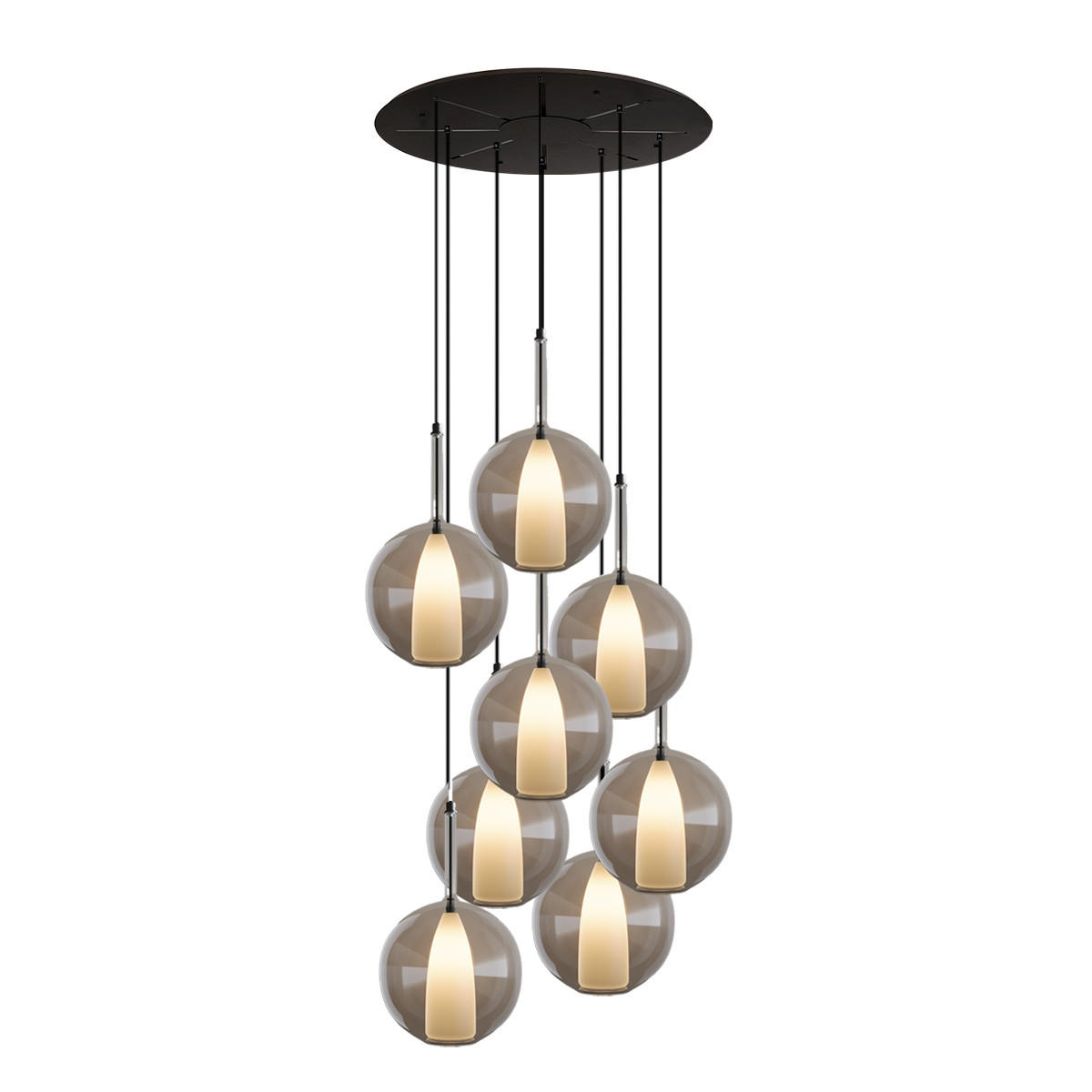 GALERIELEUCHTE Belluna 8-flammig Klar Ø 24cm - Klar, Glas (24/24/45cm) - s.luce