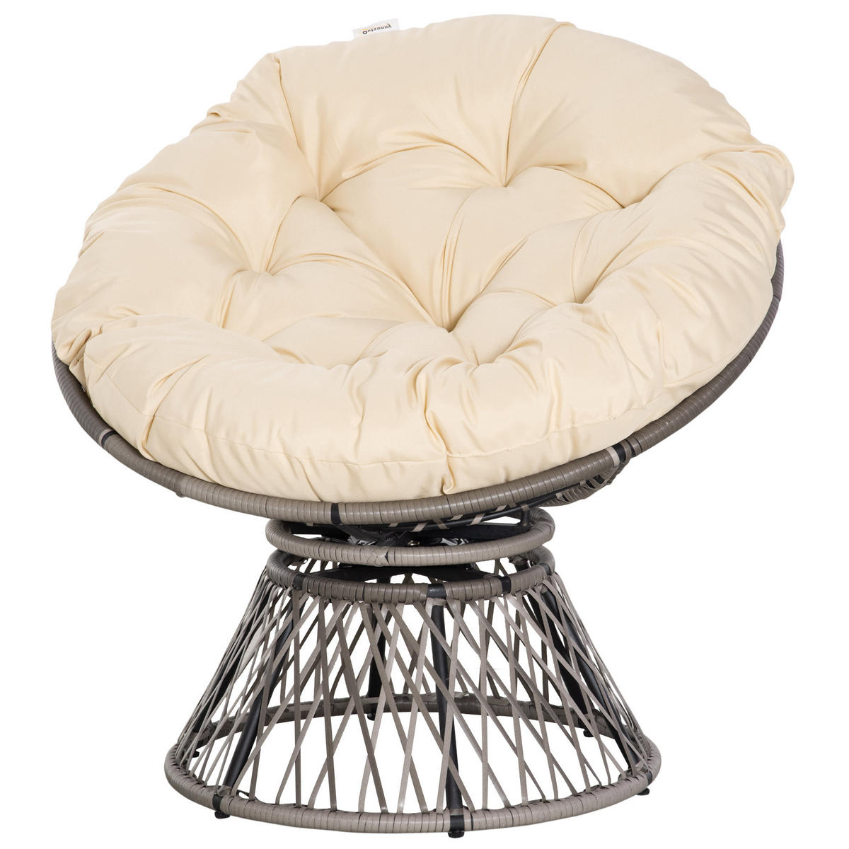 PAPASANSESSEL DE-06699 drehbar, 360° Beige - Beige, Kunststoff/Metall (97/90/87cm) - ComfortXL
