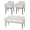 ESSZIMMER-SET Cremeweiß 3er-Set - Weiß, Textil (133/77/56cm) - MCW