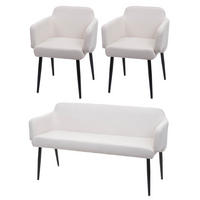 ESSZIMMER-SET Cremeweiß 3er-Set - Weiß, Textil (133/77/56cm) - MCW