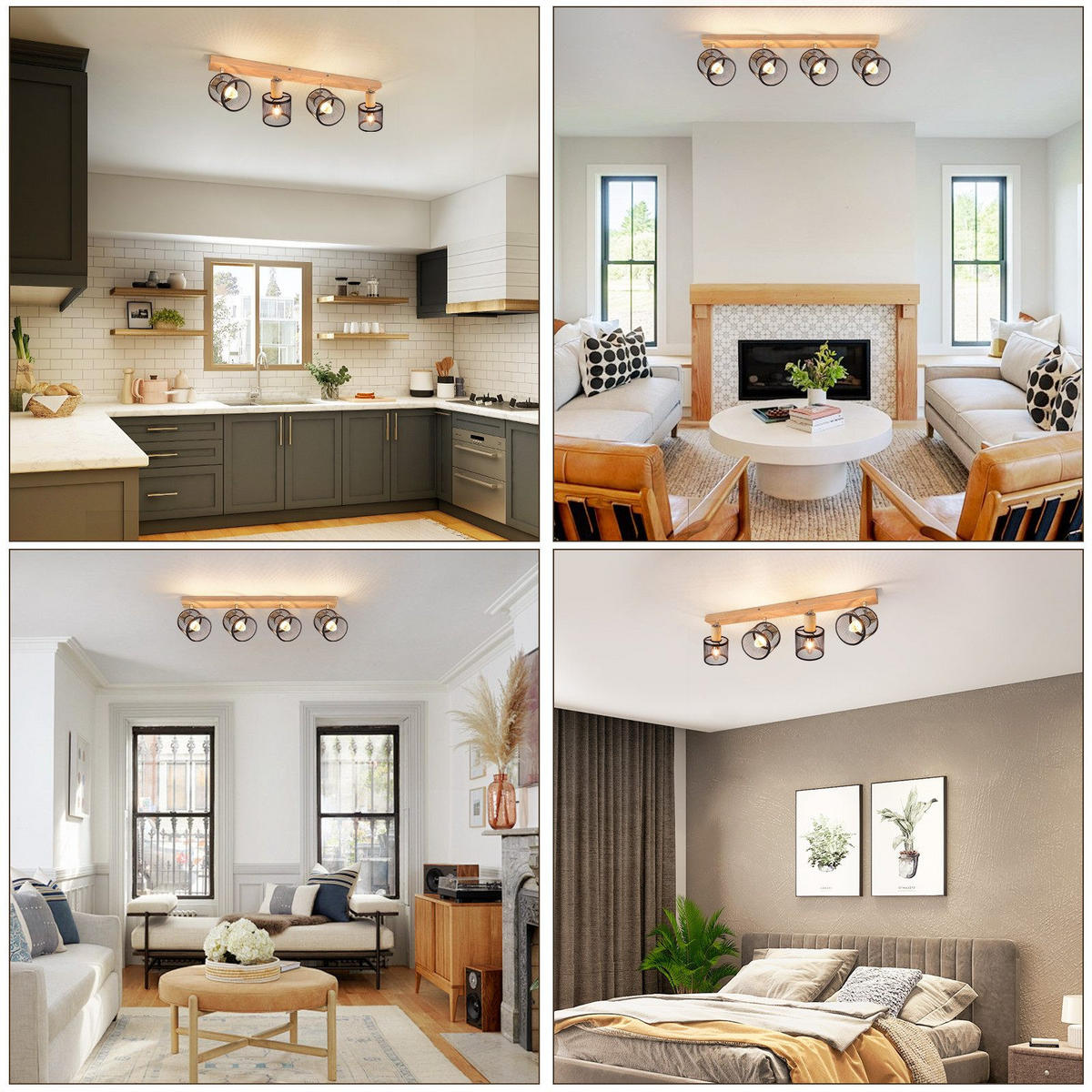 STRAHLER Gisela 4-flammig 60/10/14 cm - Schwarz, Metall (60/10/14cm) - Nettlife