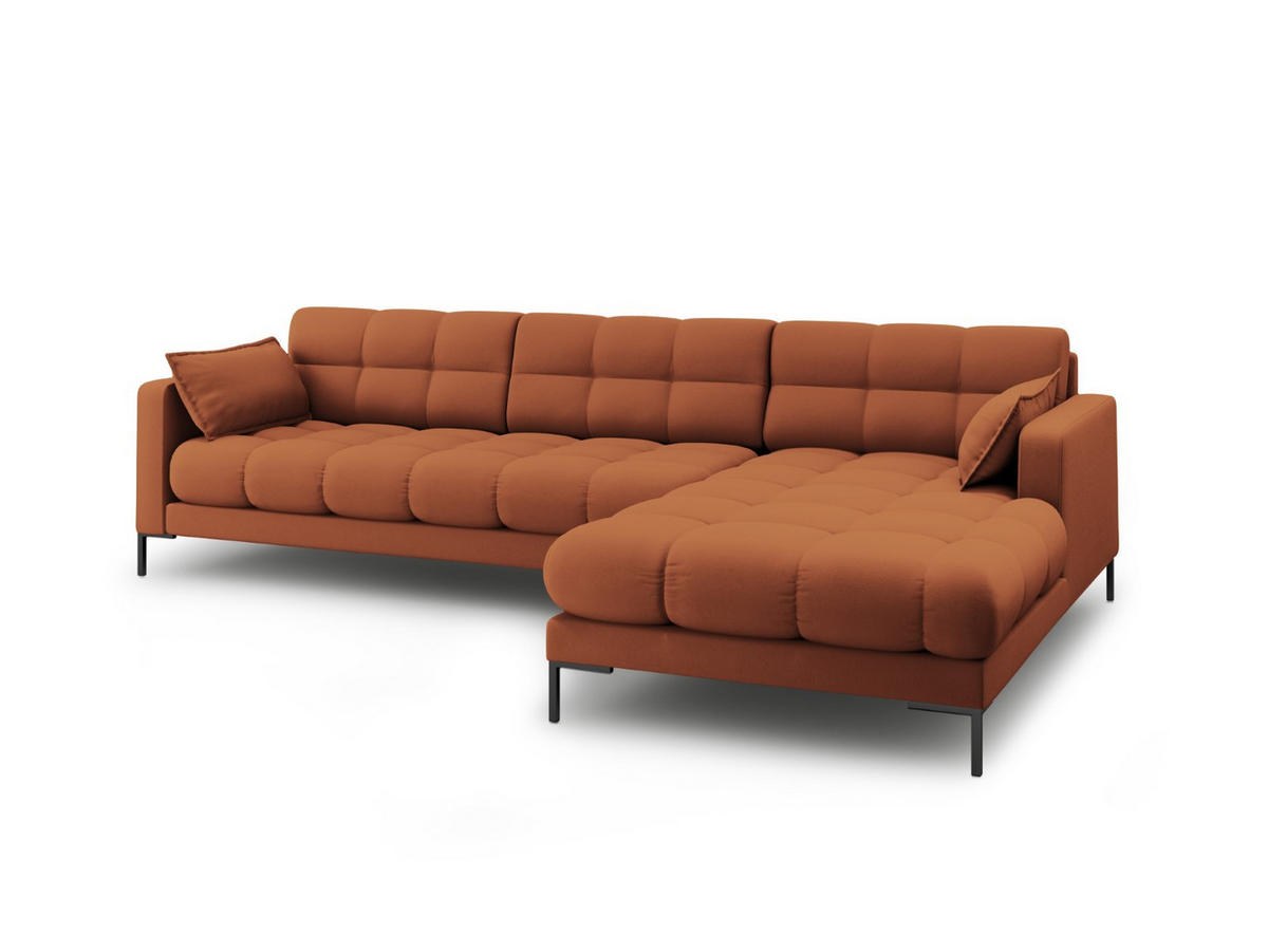 ECKSOFA rechts Mamaia aus strukturiertem Stoff ziegelstein 5 Sitzplätze - Braun, Textil (185/293cm) - Micadoni