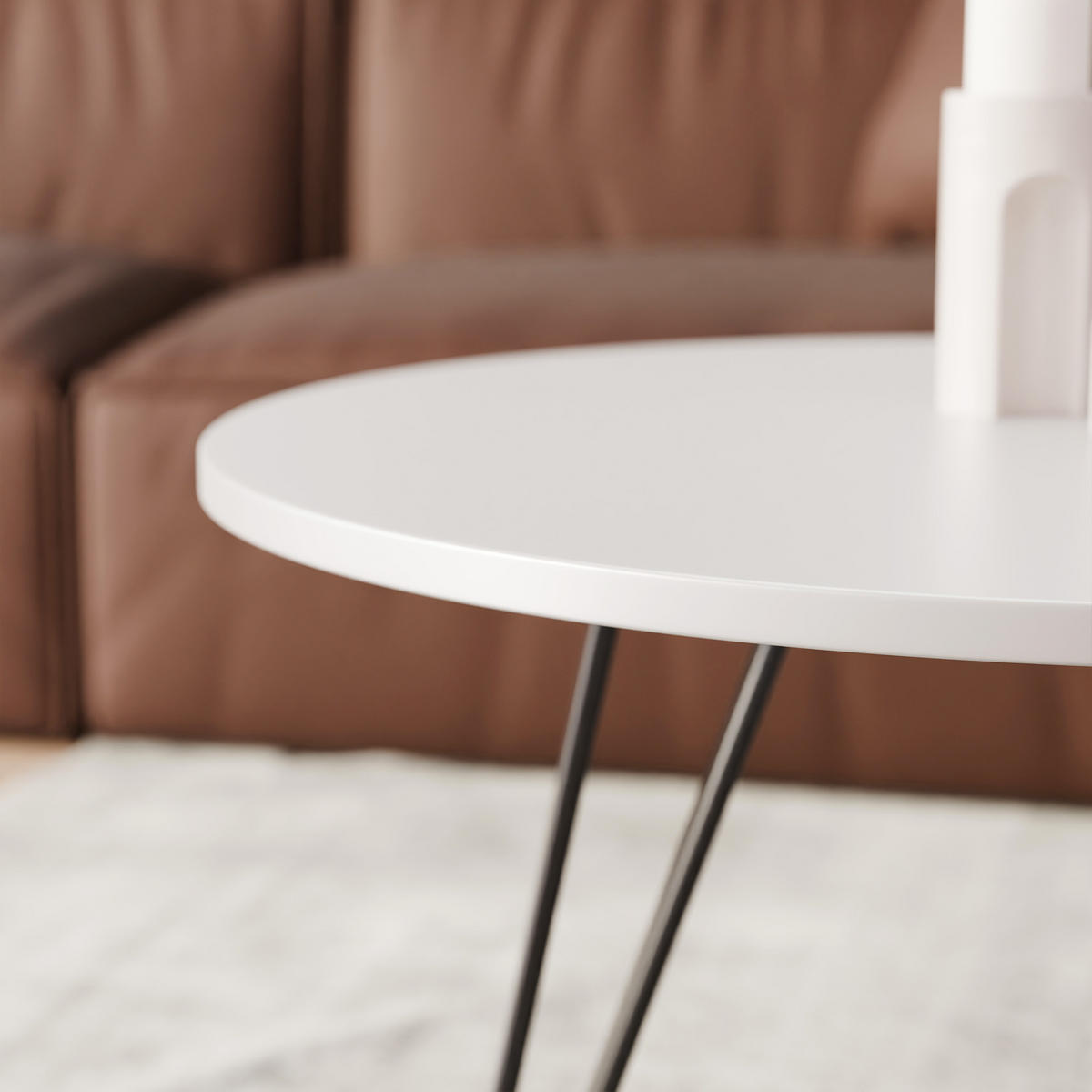 COUCHTISCH RIO mit weißer Tischplatte - Weiß, Holzwerkstoff (67/67/45cm) - Idohome