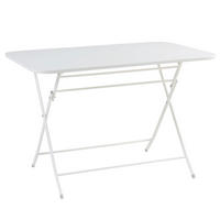 GARTENKLAPPTISCH Sande - Weiß, Metall (110/70/71cm) - [en.casa]