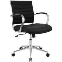 DREHSTUHL Echtleder Schwarz - Chromfarben/Schwarz, Leder/Metall (57/90/62cm) - CLP