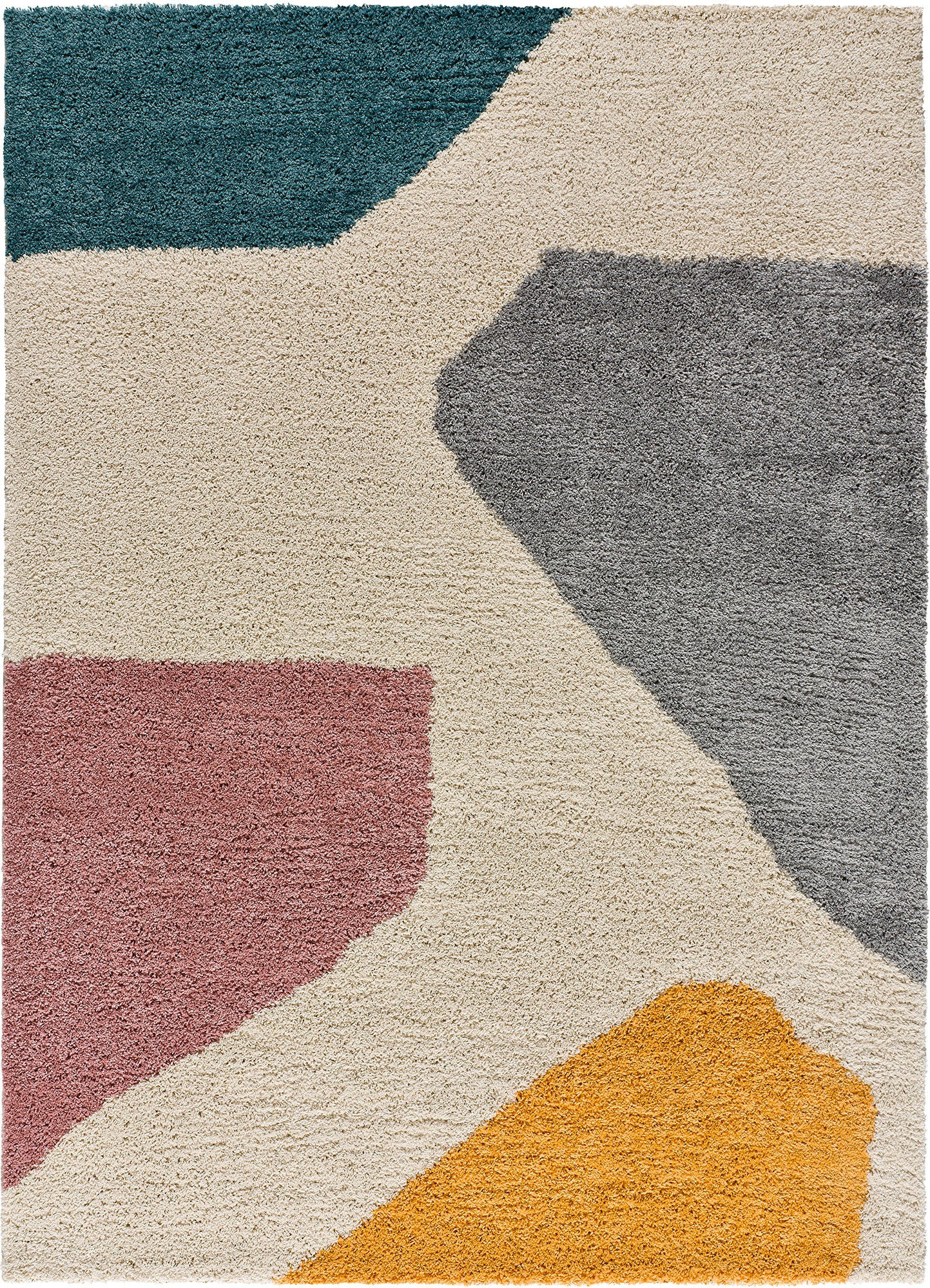 HOCHFLORTEPPICH Mehrfarbig Ulai 80/150 cm - Multicolor/Weiß, Naturmaterialien/Textil (80/150cm) - Atticgo