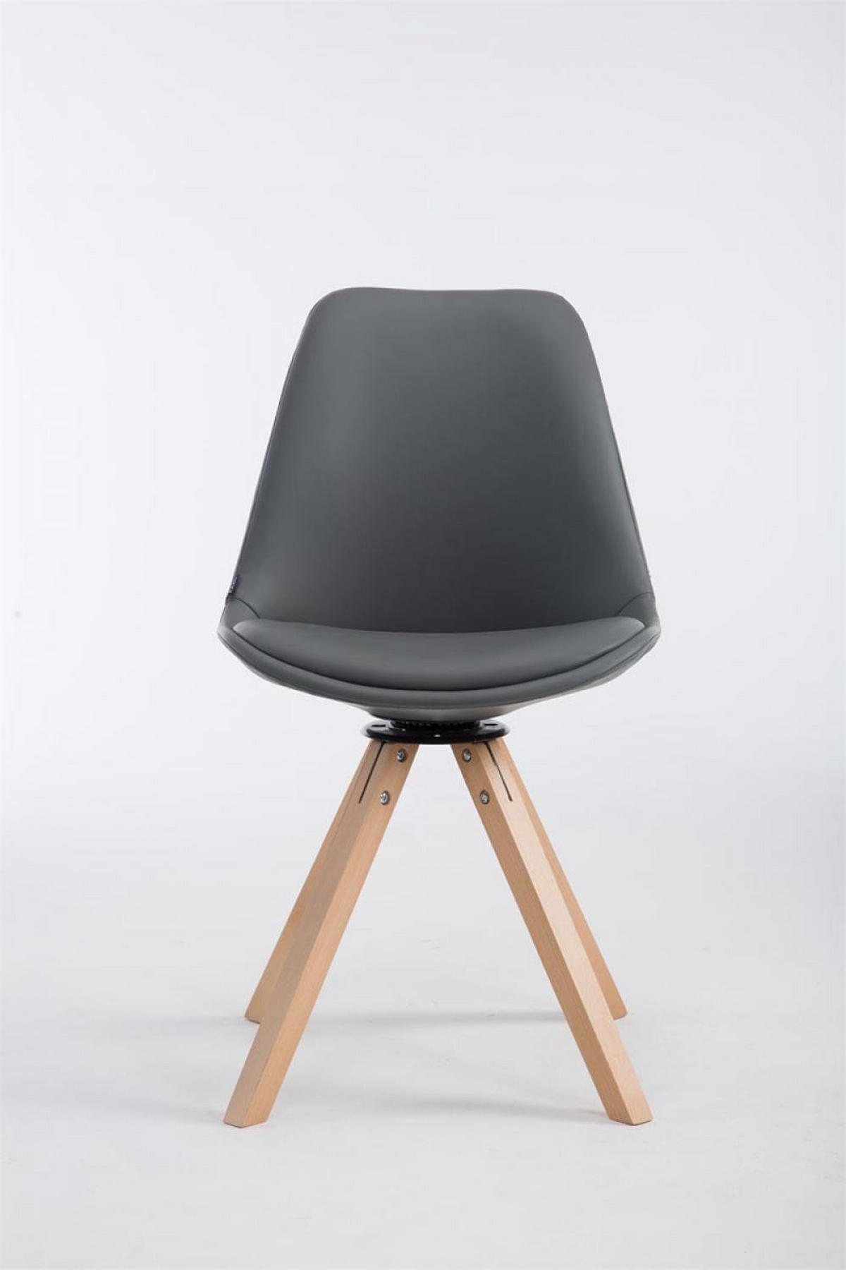 STUHL Lederlook grau - Grau, Holz/Textil (48/84/56cm) - CLP