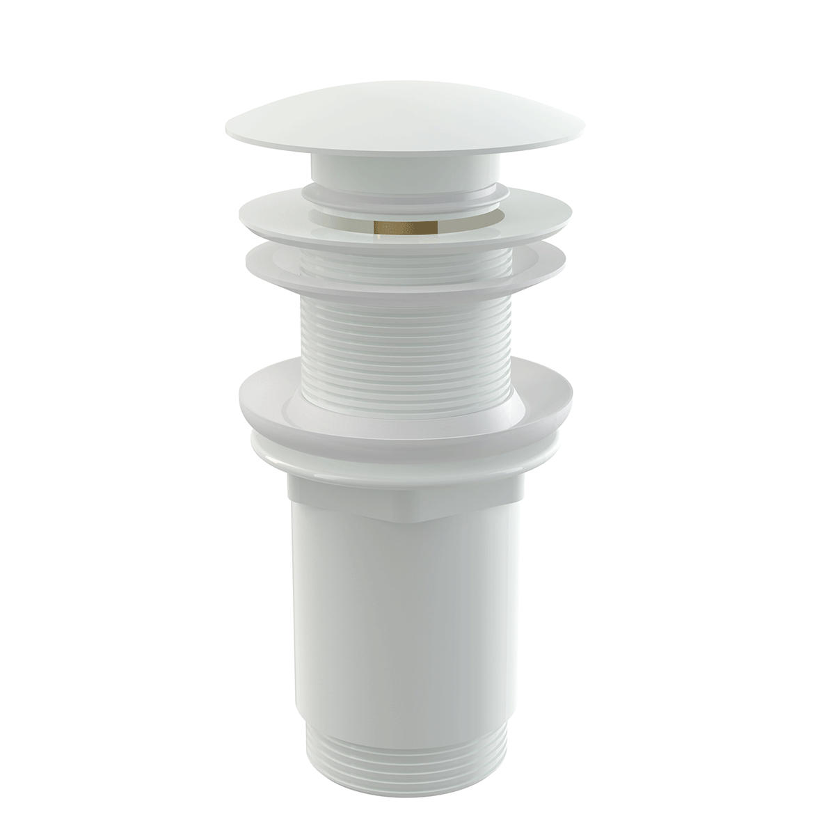 ABLAUFVENTIL CLICK/CLACK 5/4" Ganzmetall ohne Überlauf großer Stopfen Weiß - Weiß, Kunststoff (8/7/12cm) - Alcadrain