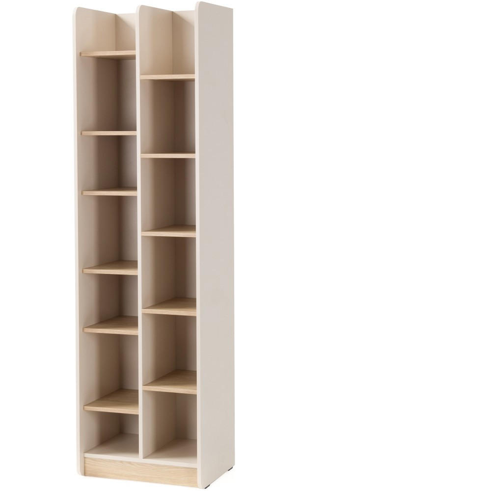 BÜCHERREGAL Alex mit 11 Regalböden, Beige Sand - Beige, Holzwerkstoff (55/195/42cm) - Beautysofa
