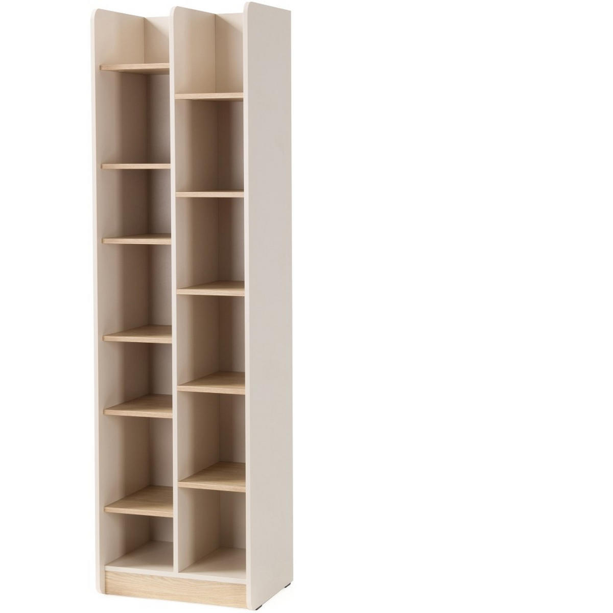 BÜCHERREGAL Alex mit 11 Regalböden, Beige Sand - Beige, Holzwerkstoff (55/195/42cm) - Beautysofa