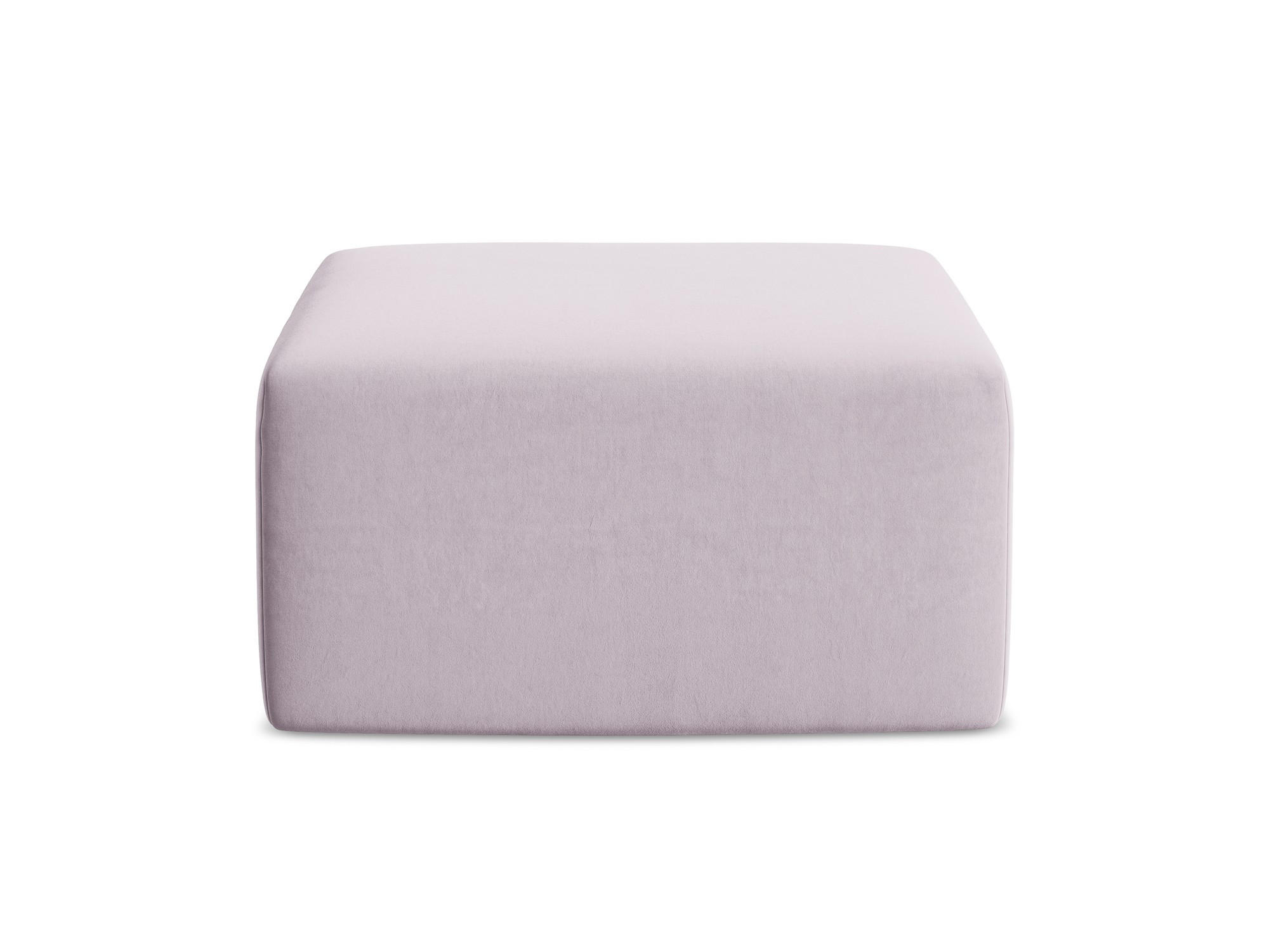 POUF Samt Stoff Violett - Flieder/Schwarz, Holzwerkstoff/Kunststoff (75/37/75cm) - Makamii