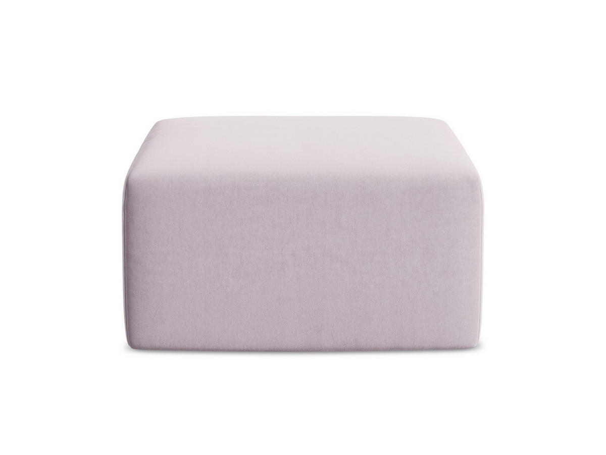 POUF Samt Stoff Violett - Flieder/Schwarz, Holzwerkstoff/Kunststoff (75/37/75cm) - Makamii
