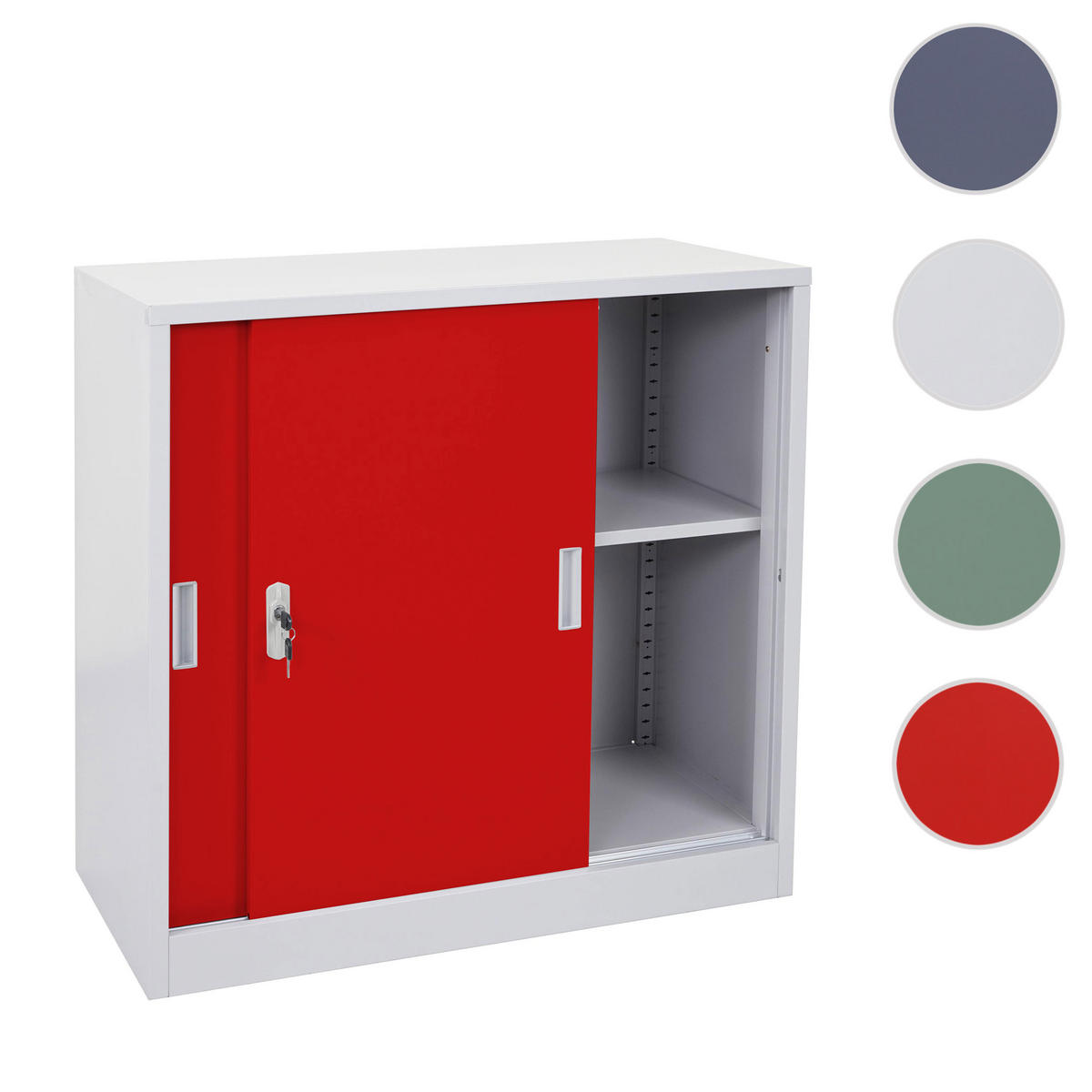 AKTENSCHRANK Rot - Rot, Metall (90/90/45cm) - MCW
